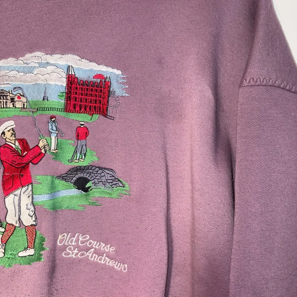 Vintage auchterlonie St Andrews Golf Purple Sweater size L
